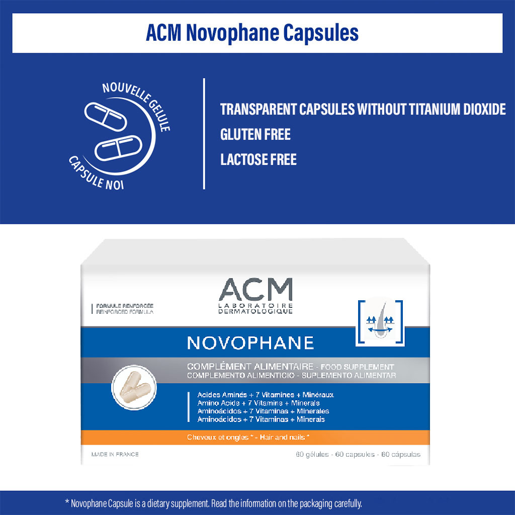 ACM Novophane Anti Hair Loss Complete Program Kit With Anti Hair loss Lotion 100ml, Novophane Capsules 60's & Energizing Shampoo 200ml