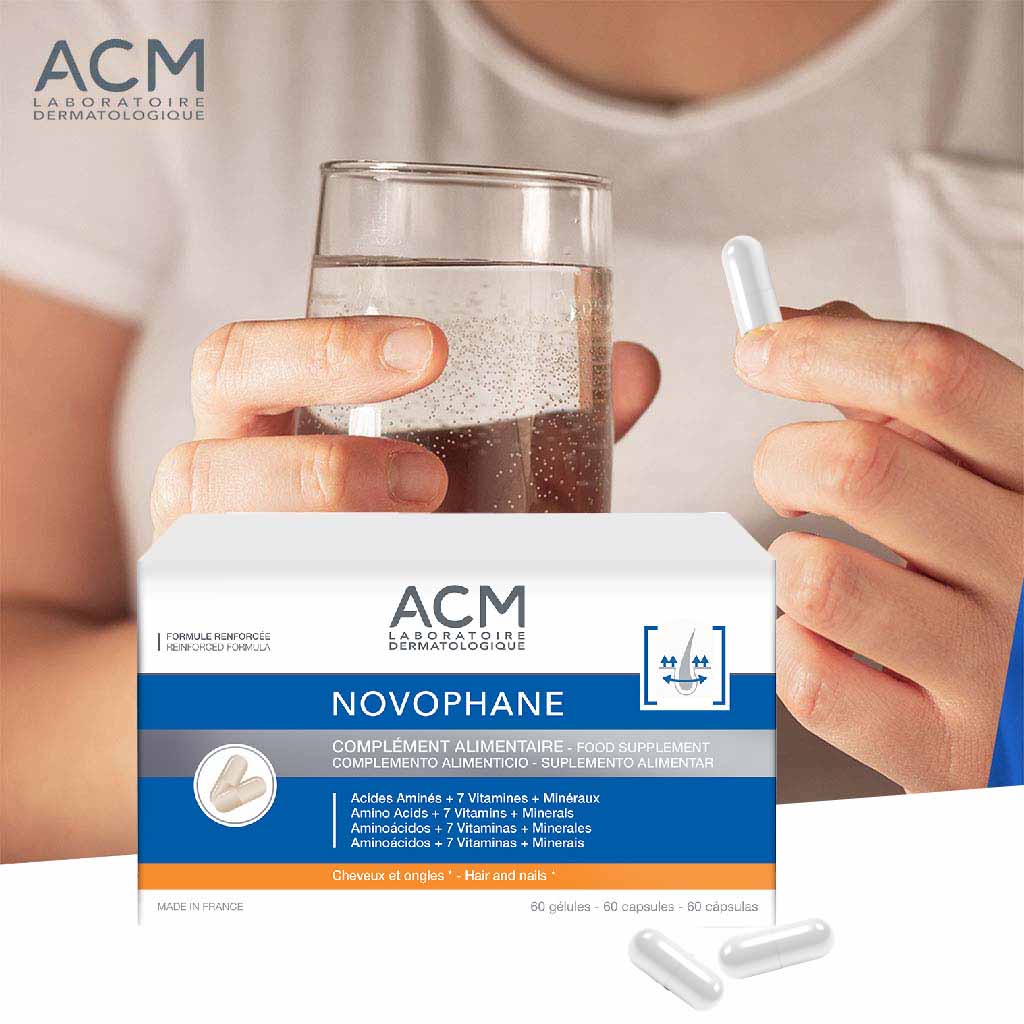 ACM Novophane Capsules, Food Supplement For Hair & Nail Growth, Pack of 60's
