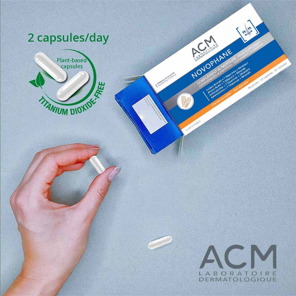 ACM Novophane Capsules, Food Supplement For Hair & Nail Growth, Pack of 60's