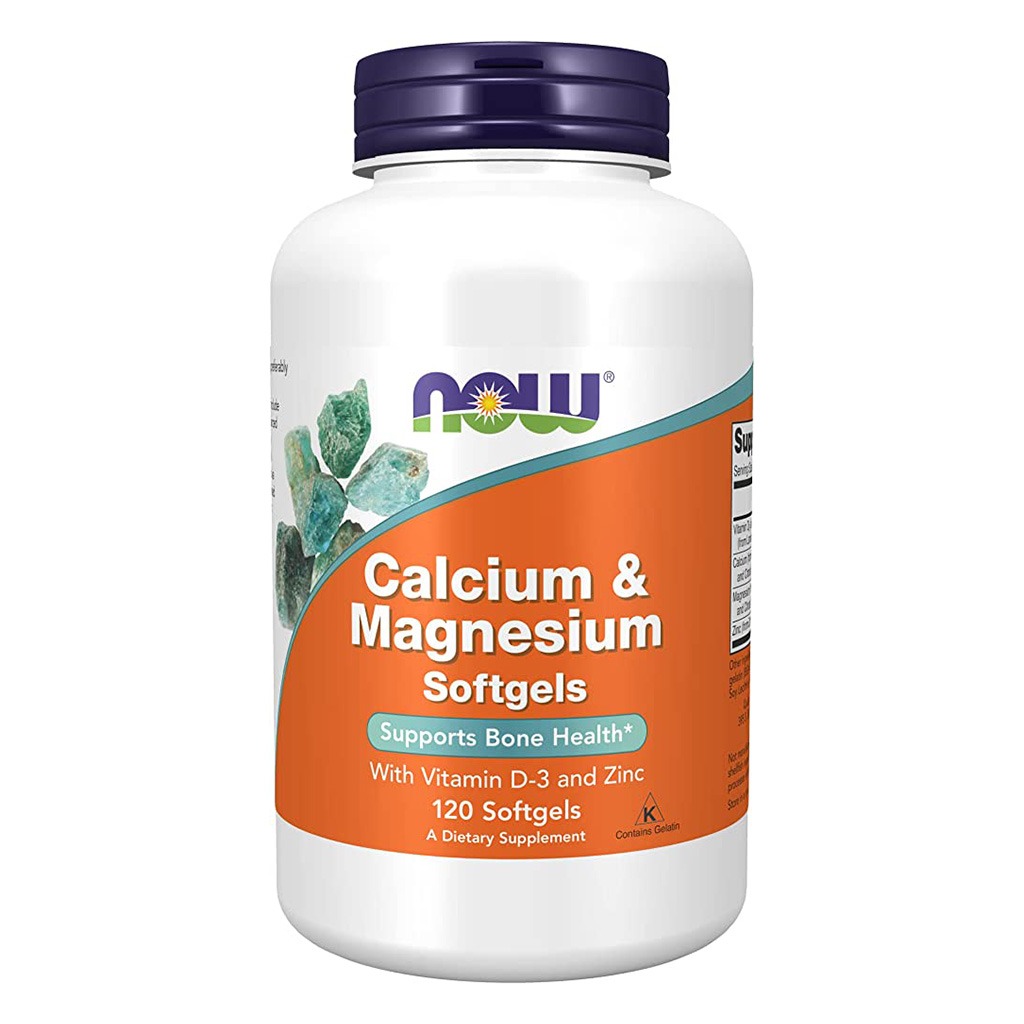 Now Calcium & Magnesium With Vitamin D3 & Zinc Softgel For Bone Health, Pack of 120's
