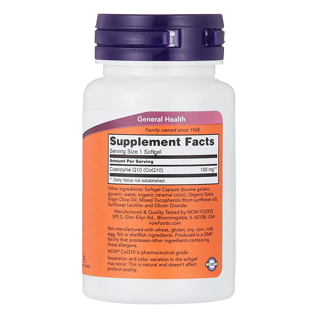 Now CoQ10 100mg Antioxidant Softgels For Heart Health & Energy, Pack of 50's