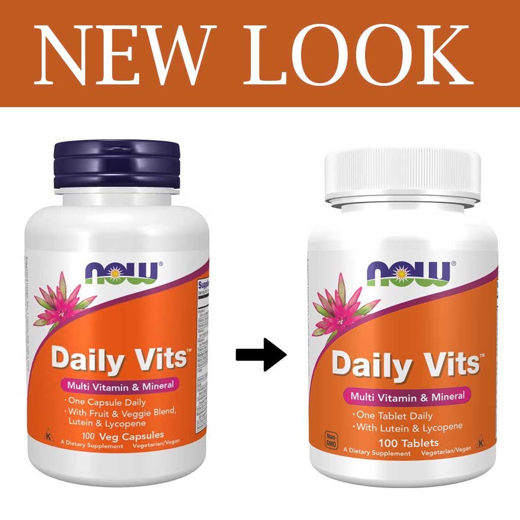 Now Daily Vits Multivitamins & Minerals Supplement Tablets For Overall Wellness, Pack of 100's