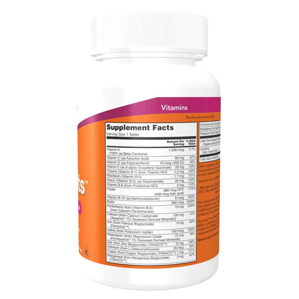 Now Daily Vits Multivitamins & Minerals Supplement Tablets For Overall Wellness, Pack of 100's
