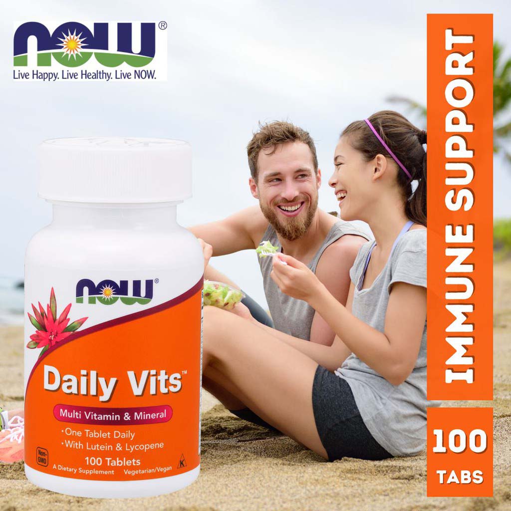 Now Daily Vits Multivitamins & Minerals Supplement Tablets For Overall Wellness, Pack of 100's