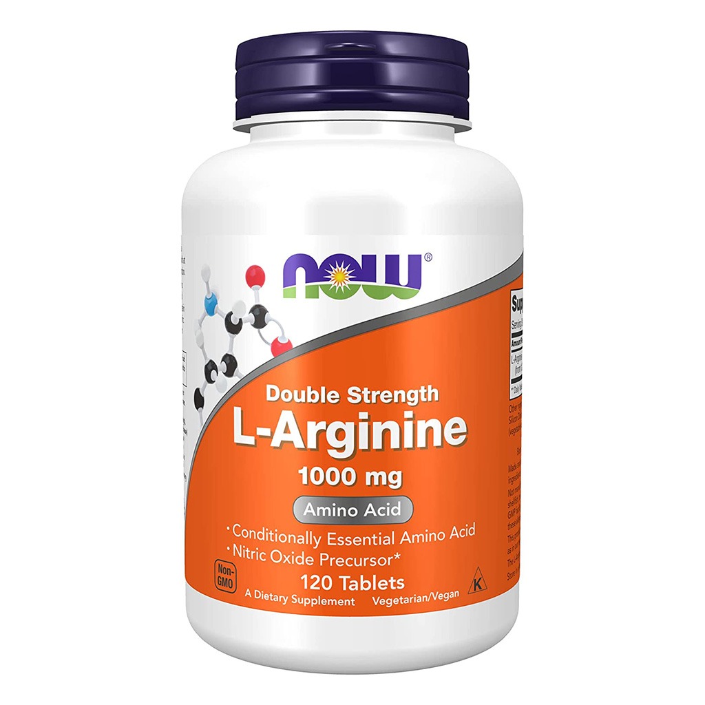 Now Double Strength L- Arginine 1000mg Tablets For Vascular Support, Pack of 120's