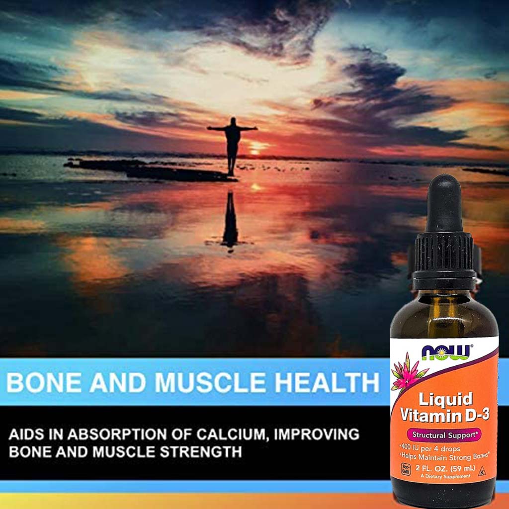 Now Liquid Vitamin D3 Drops 400 IU Drops For Strong Bones 60ml