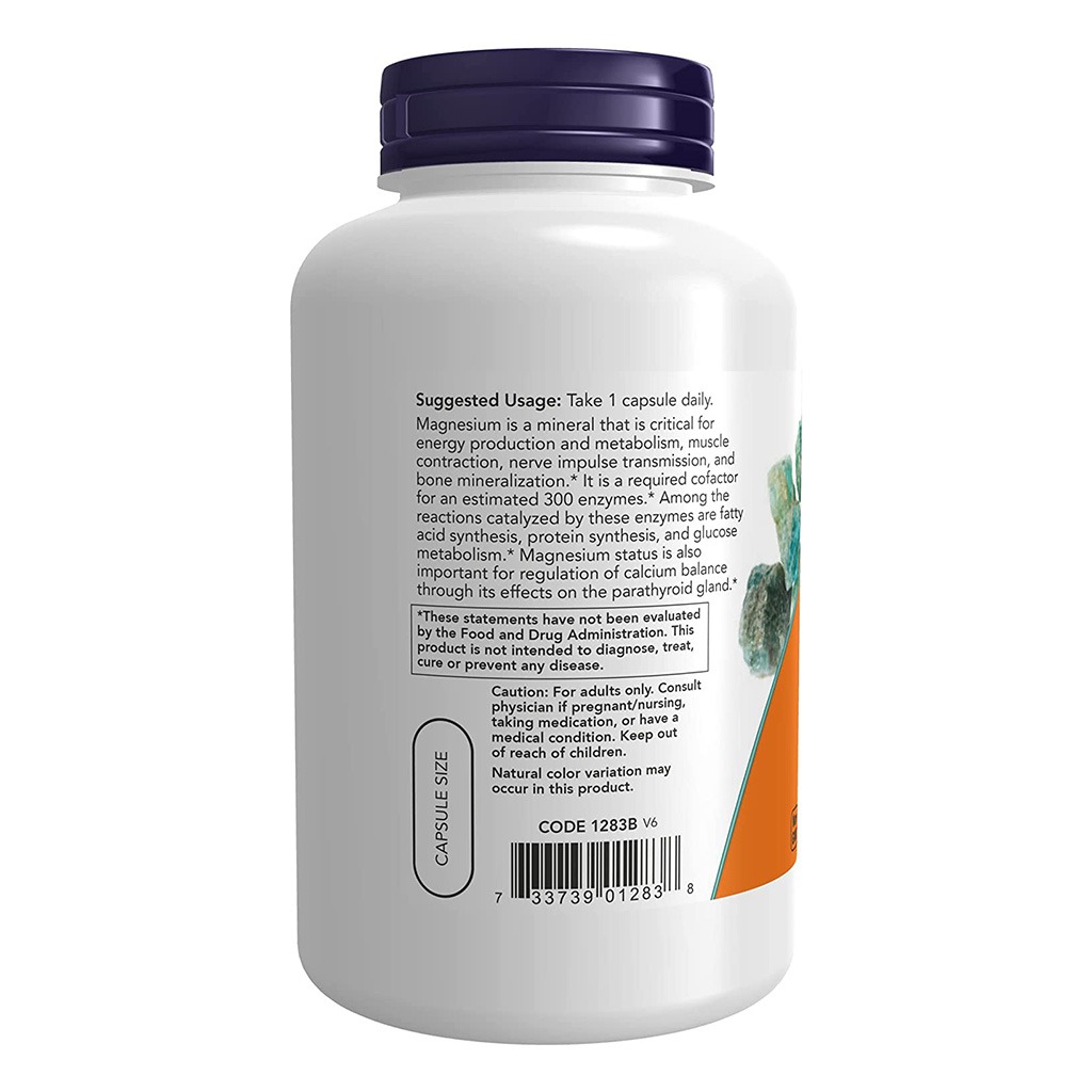 Now Magnesium 400mg Capsules For Energy Production & Nervous System Support, Pack of 180's