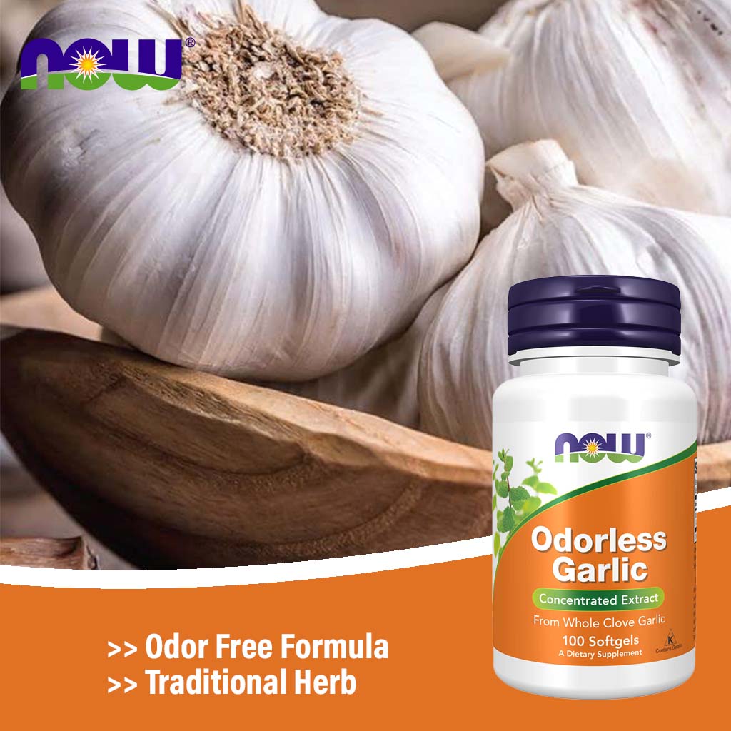 Now Odorless Garlic Softgels For Heart & Immune Support, Pack of 100's
