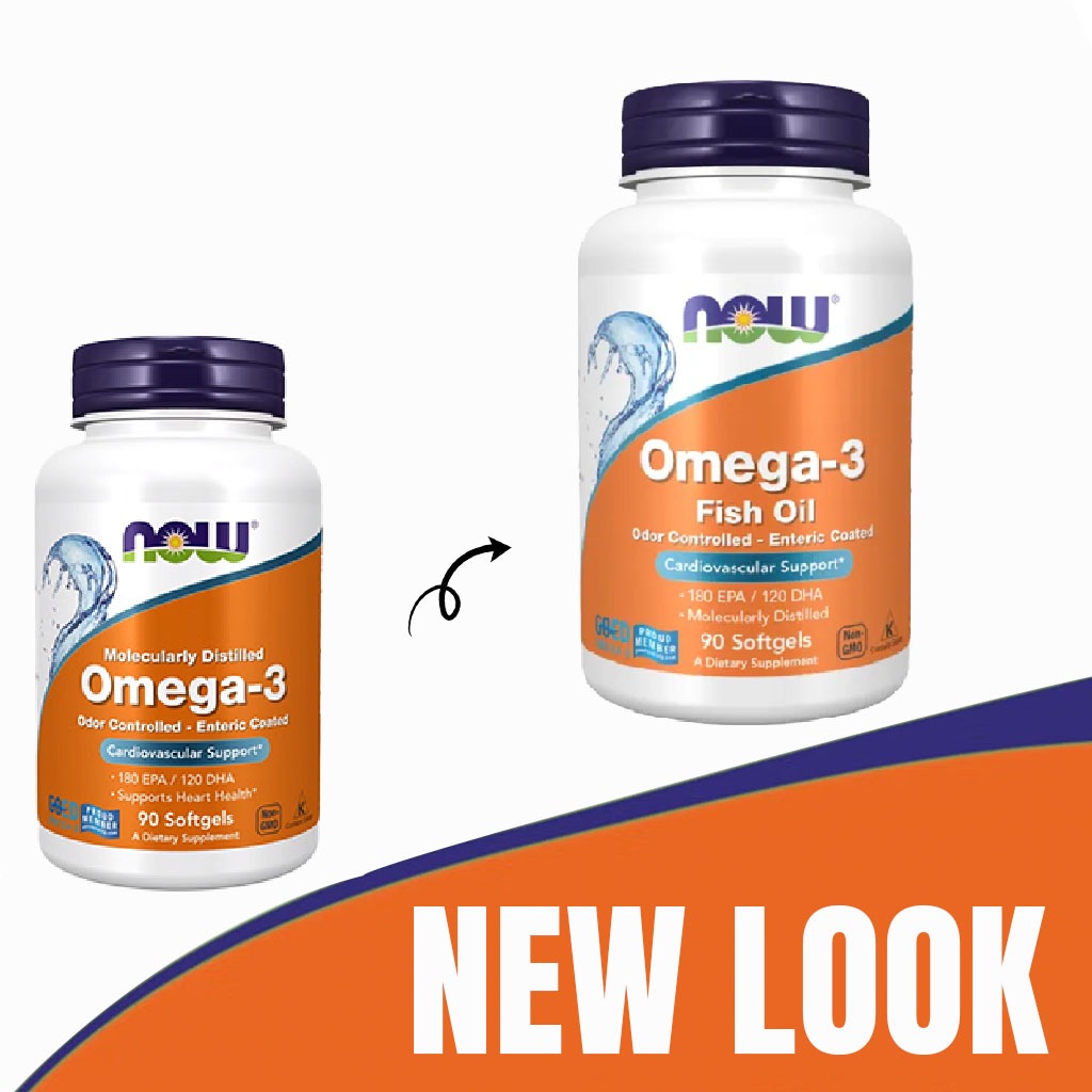 Now Omega 3 1000mg Fish Oil Supplement Softgels, Pack of 90's