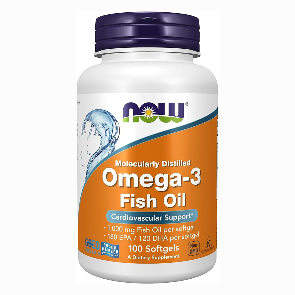 Now Omega 3 1000mg 180 EPA / 120 DHA Fish Oil Supplement Softgels, Pack of 100's