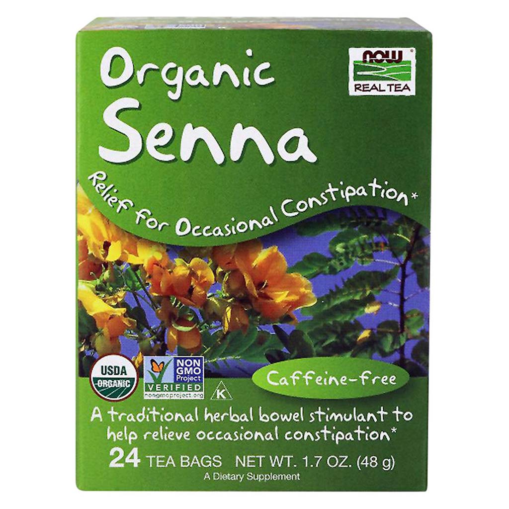 Now Organic Senna Tea Bags For Constipation Relief, Pack of 24's