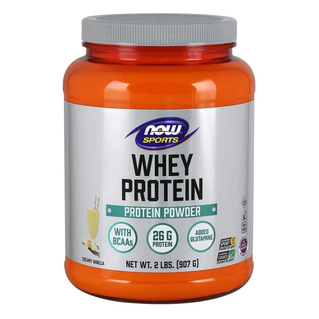 Now Sports Whey Protein Powder With BCAA's & Added Glutamine, Vanilla 2lbs.