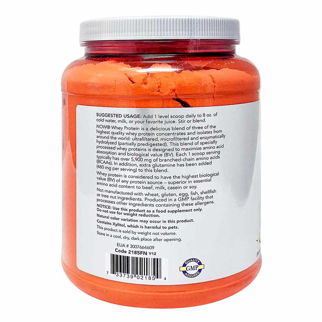Now Sports Whey Protein Powder With BCAA's & Added Glutamine, Vanilla 2lbs.