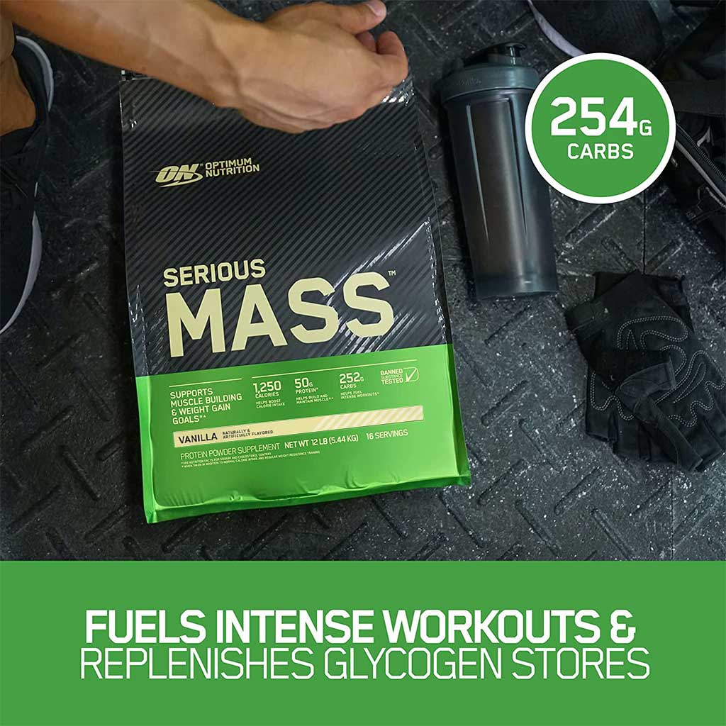 Optimum Nutrition Serious Mass Vanilla Protein Powder 12lb