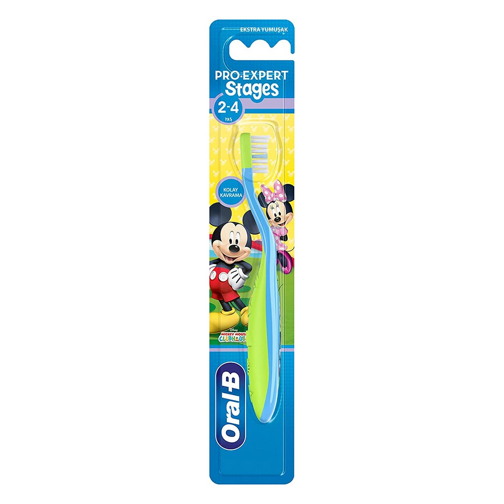 Oral-B Pro-Expert Stages 2-4 Years Disney Mickey Mouse Toothbrush Assorted, Pack of 1's 