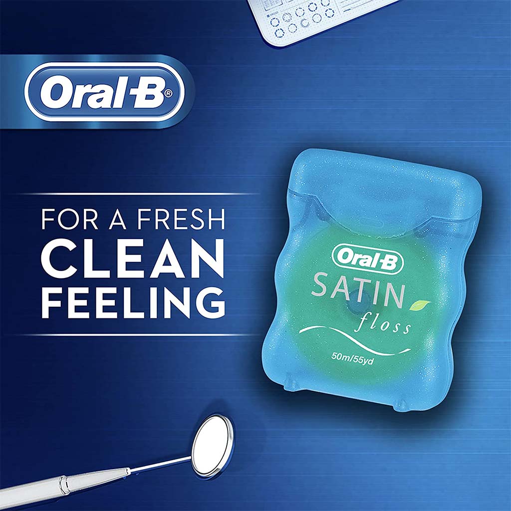 Oral-B Dental Satin Floss, Mint Flavoured, 25 m
