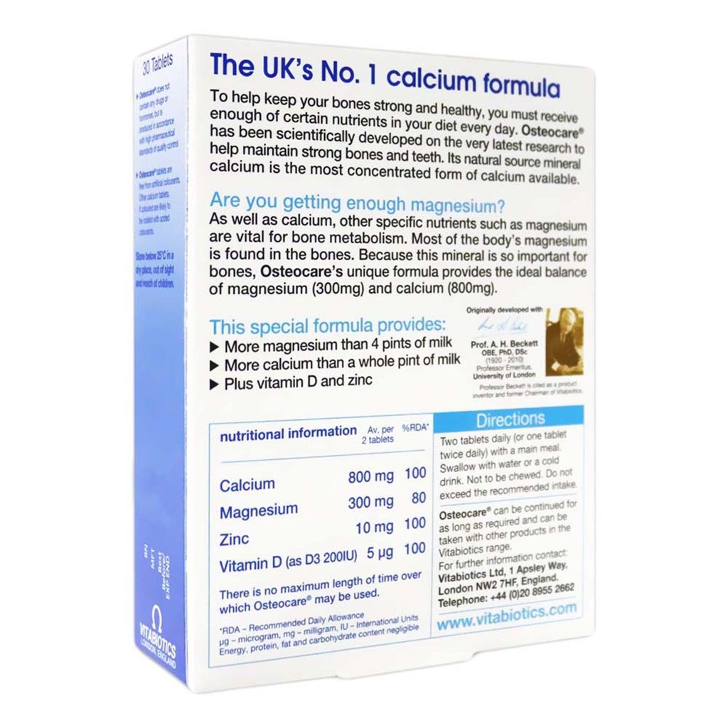 Vitabiotics Osteocare Tablets With Calcium, Magnesium, Vitamin D & Zinc, Pack of 30's