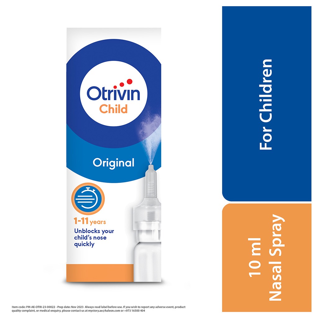 Otrivin Original 0.05% Children's Nasal Spray For Blocked Nose 10ml