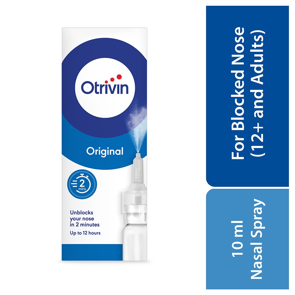 Otrivin Original 0.1% Adult Nasal Spray For Blocked Nose 10ml