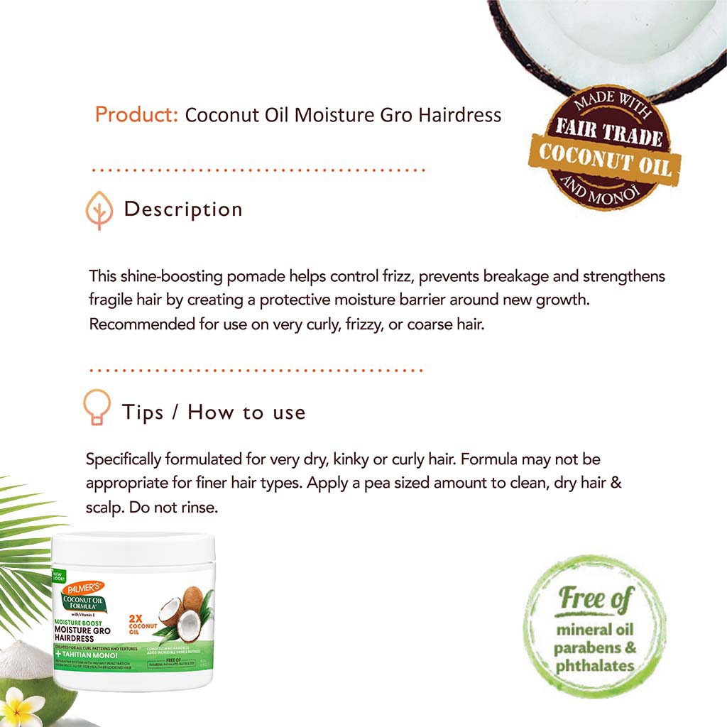 Palmer's Coconut Oil Moisture Gro Hairdress 150 g