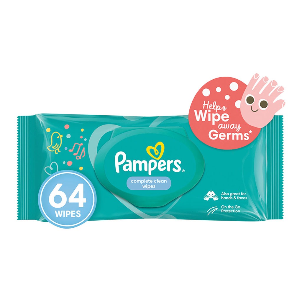 Pampers Complete Clean Baby Wet Wipes With Aloe Vera, Pack of 64's