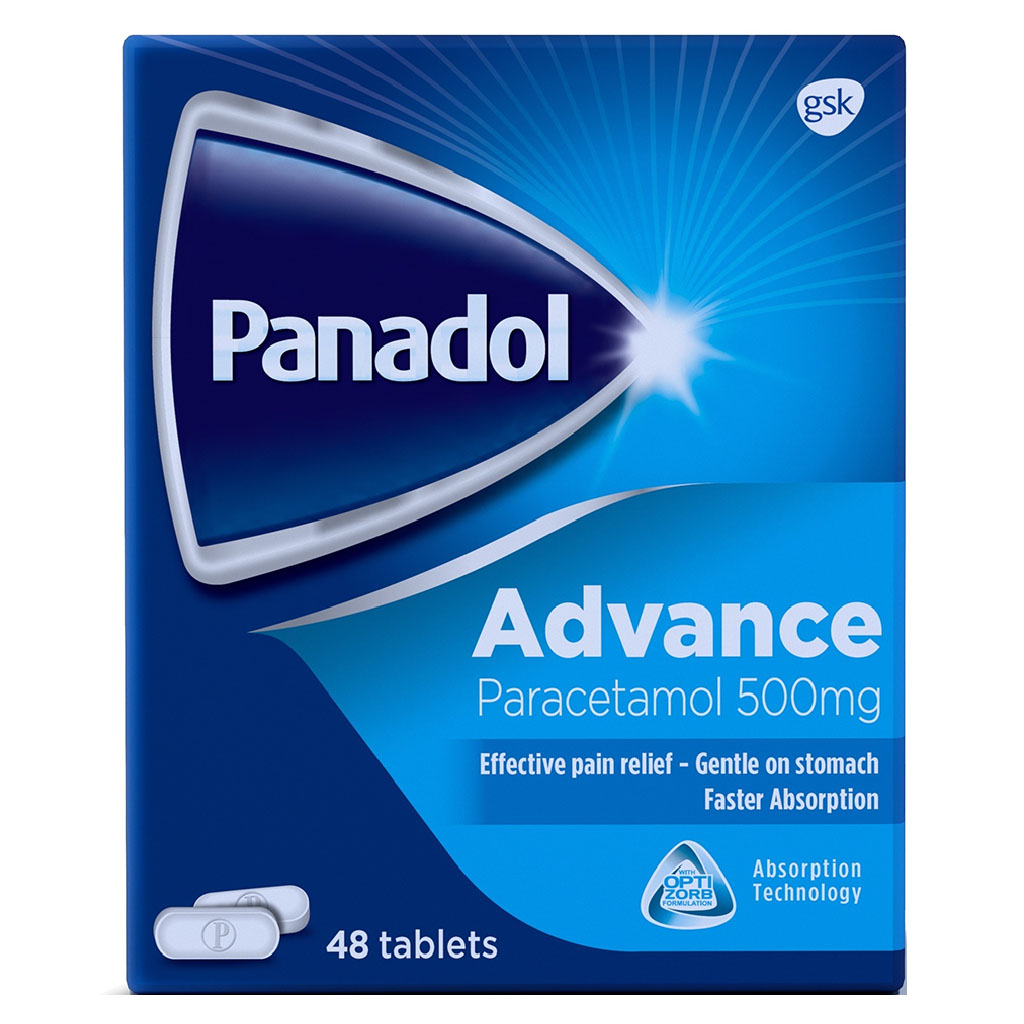 Panadol Advance Paracetamol 500mg Tablets For Fever And Pain Relief, Pack of 48's