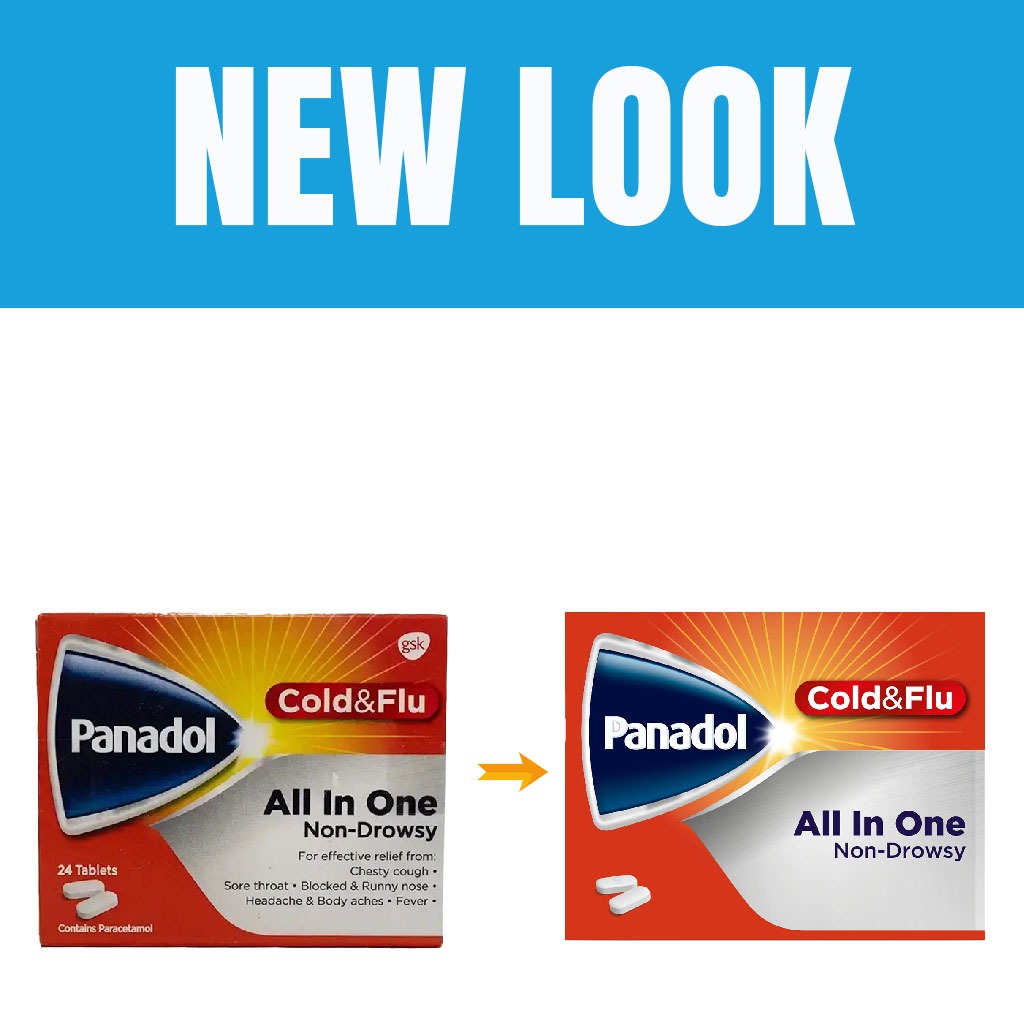 Panadol Cold & Flu - ALL IN ONE Tablets For Fever, Cold & Flu, Pack of 24's