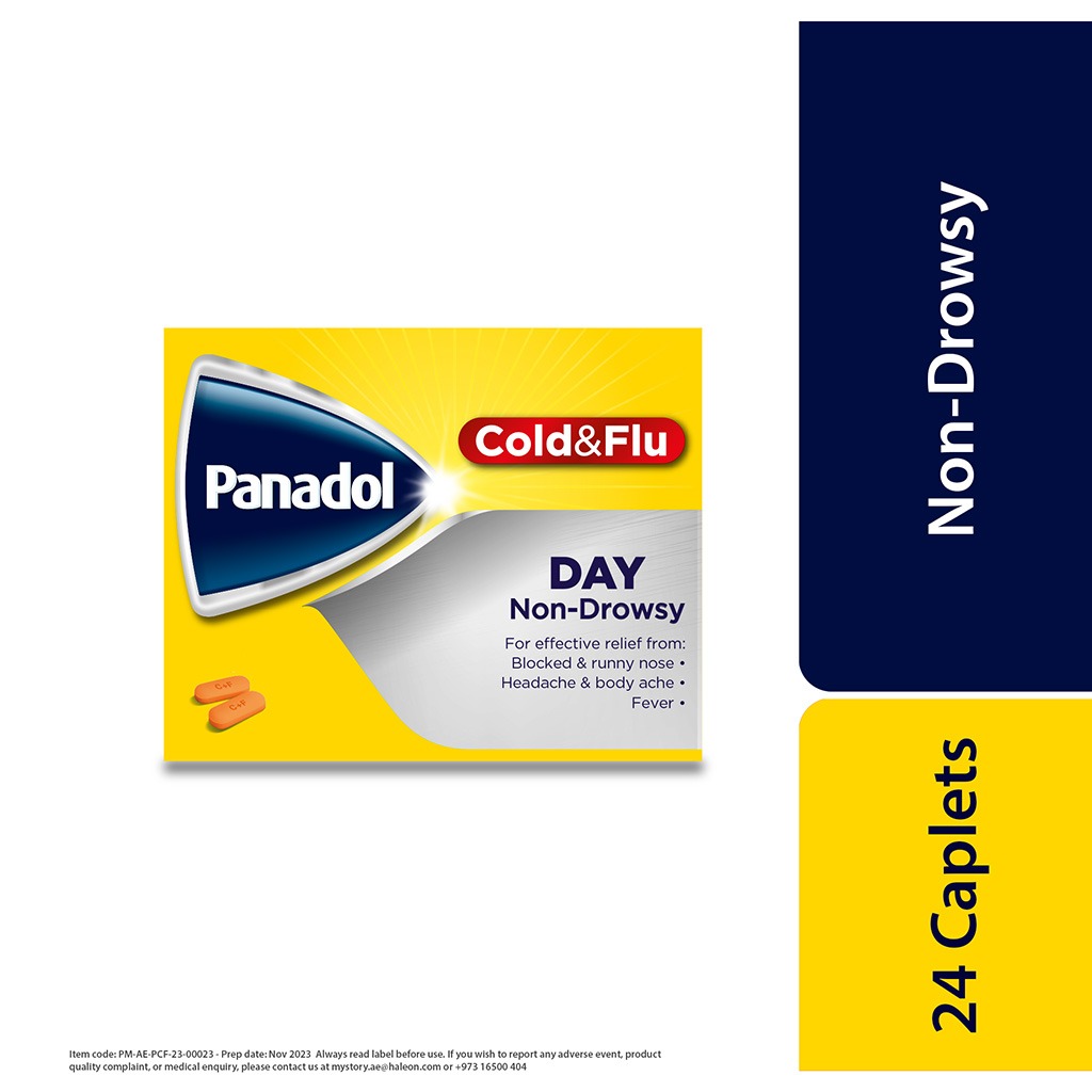 Panadol Cold & Flu - DAY Tablets For Fever, Cold & Flu, Pack of 24's