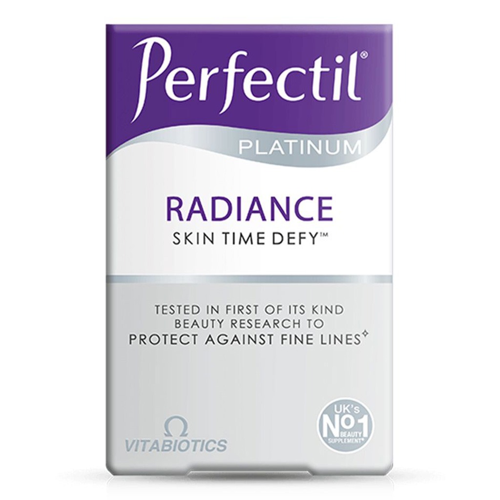 Vitabiotics Perfectil Platinum Radiance Beauty Supplement Tablets With Bio-Marine Collagen For Fine Lines Prevention, Pack of 60's