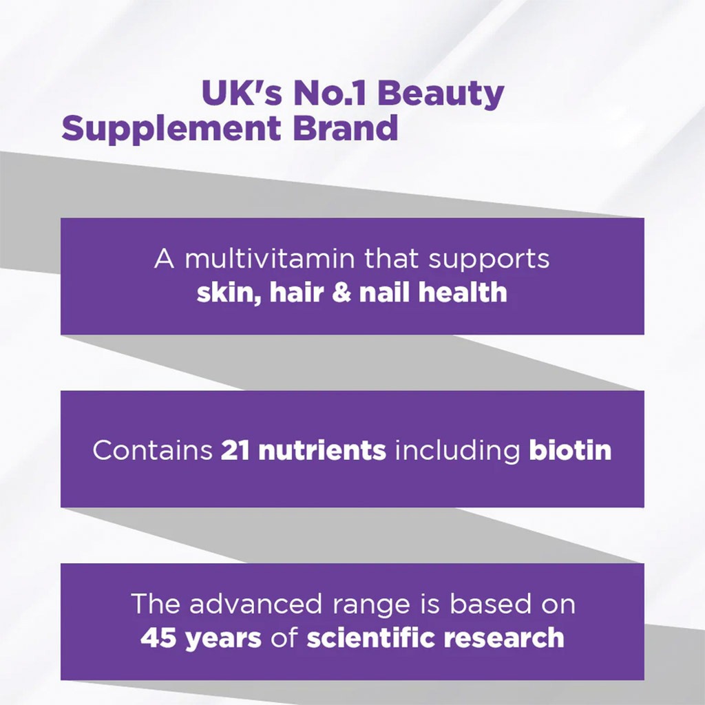 Vitabiotics Perfectil Triple Active Tablets With Biotin, Zinc & Selenium For Skin, Hair & Nails, Pack of 30's