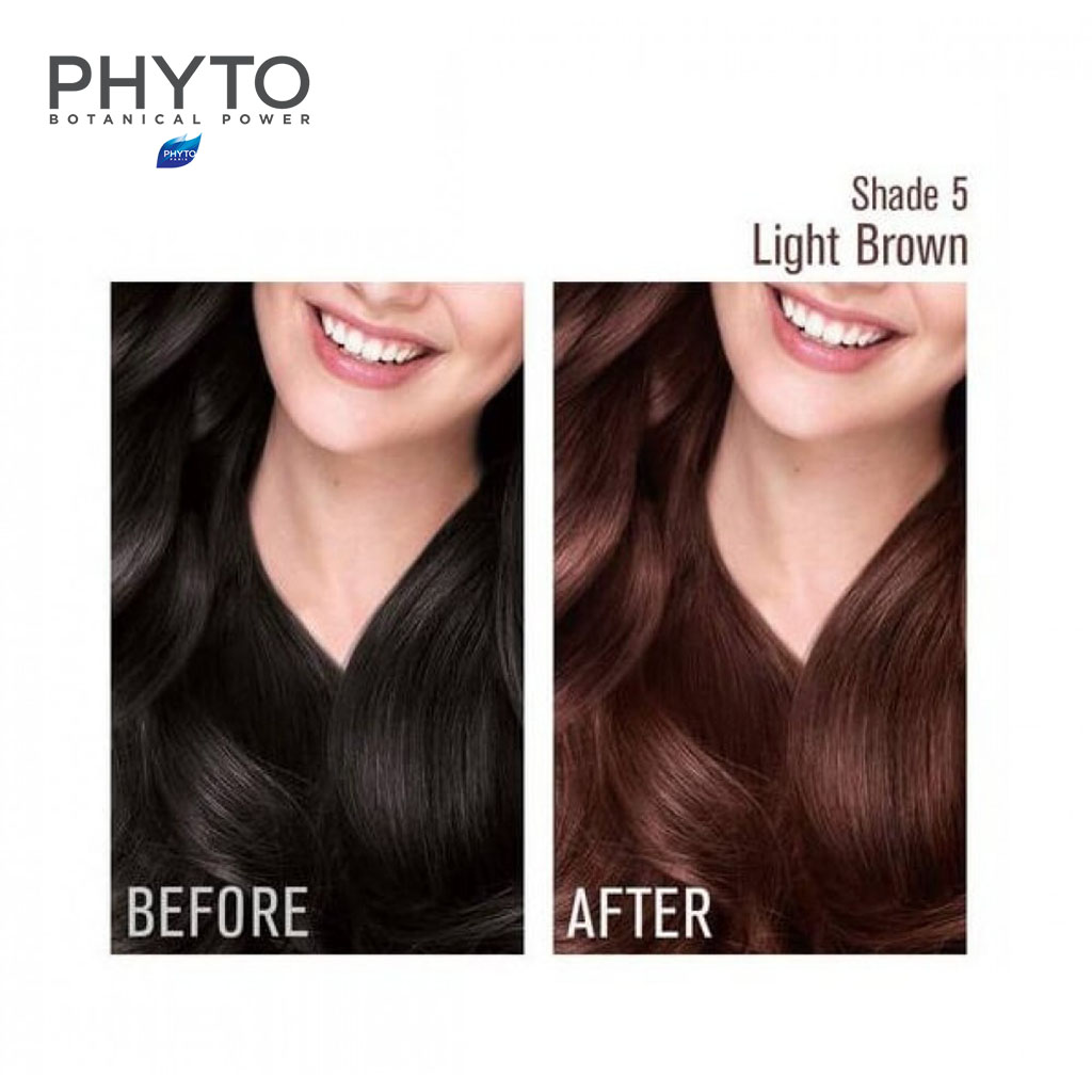 Phyto Phyto Color Permanent Hair Color Treatment Kit With Milk Developer & Colouring Cream, Shade 5 Light Brown