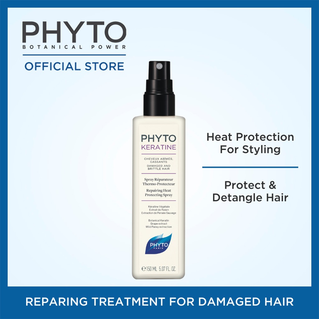 Phyto Phytokeratine Repairing Heat Protecting Leave-In Hair Spray For Damaged And Brittle Hair 150ml