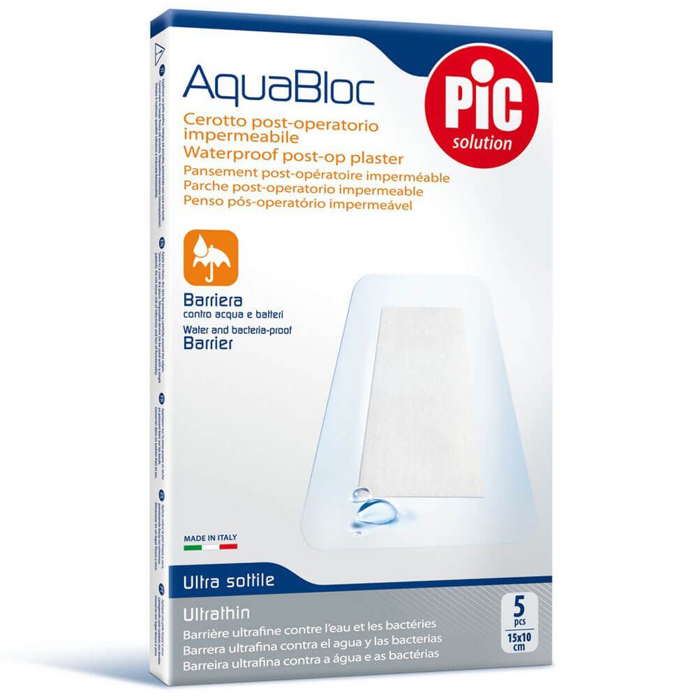 Pic Aquabloc Waterproof  Post-Op Plasters 15 x 10 cm 5's