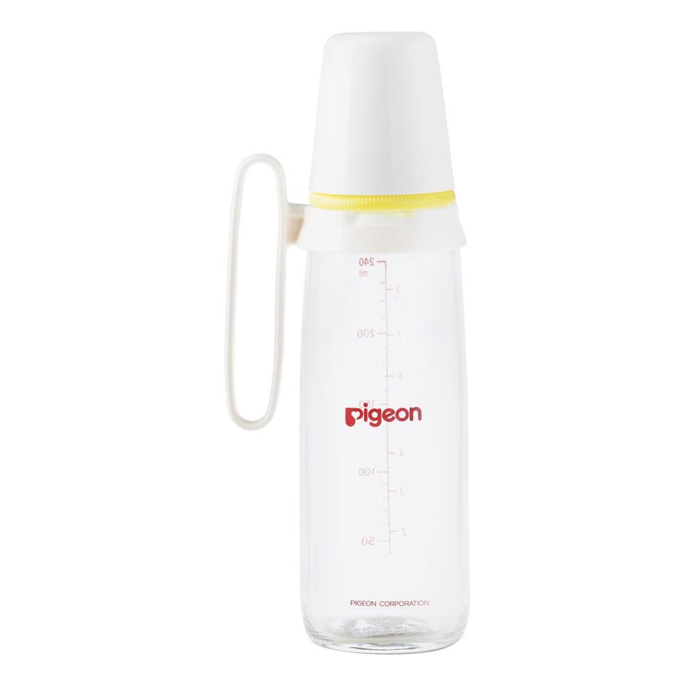 Pigeon Glass Nursing Bottle With Handle 240 mL 00226