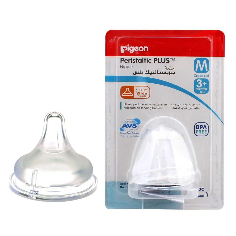 Pigeon Peristaltic Plus Nipple M 1's Blister 01864