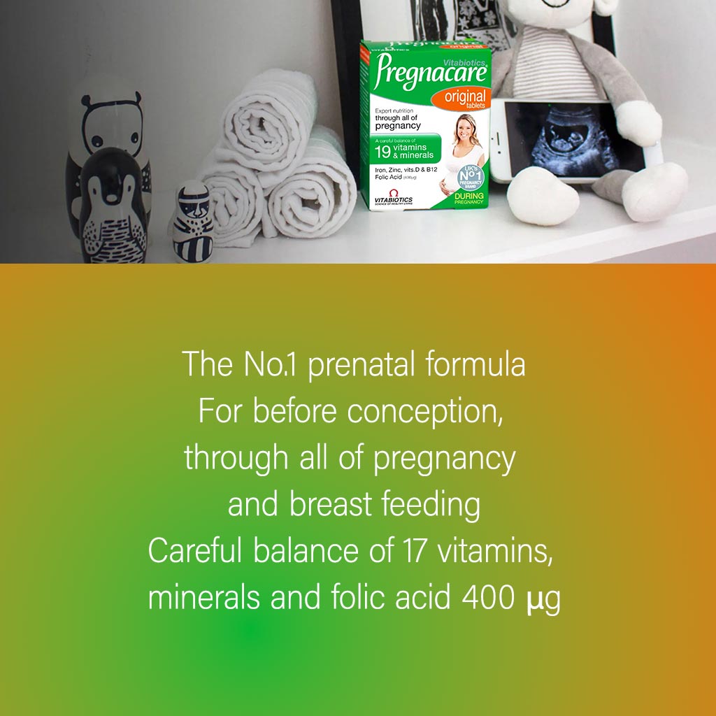Vitabiotics Pregnacare Original Pregnancy Supplement Tablets With Folic Acid & Iron, Pack of 30's