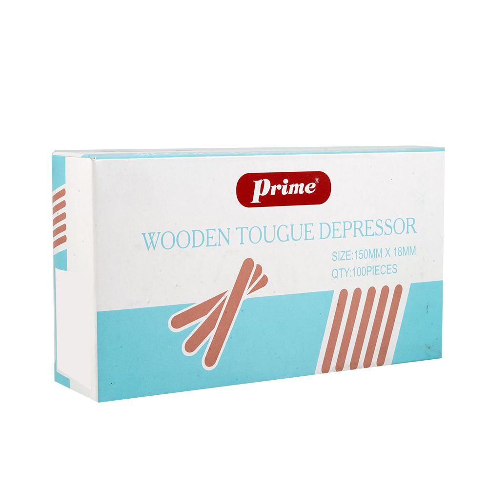 Prime Wooden Tongue Depressor 150 mm x 18 mm 100's