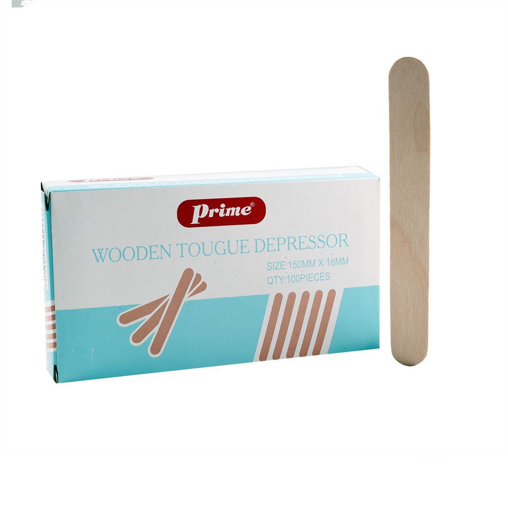 Prime Wooden Tongue Depressor 150 mm x 18 mm 100's