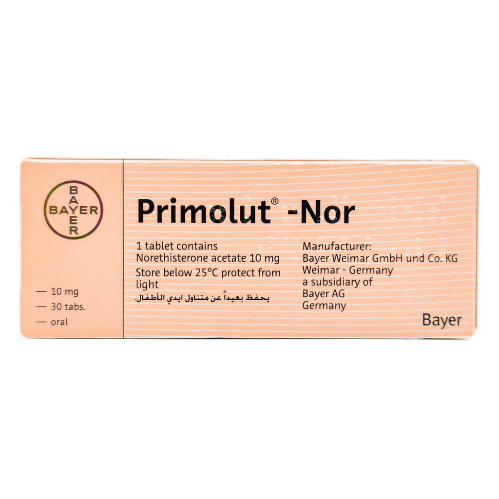 Primolut Nor 10mg Tablets, Pack of 30's