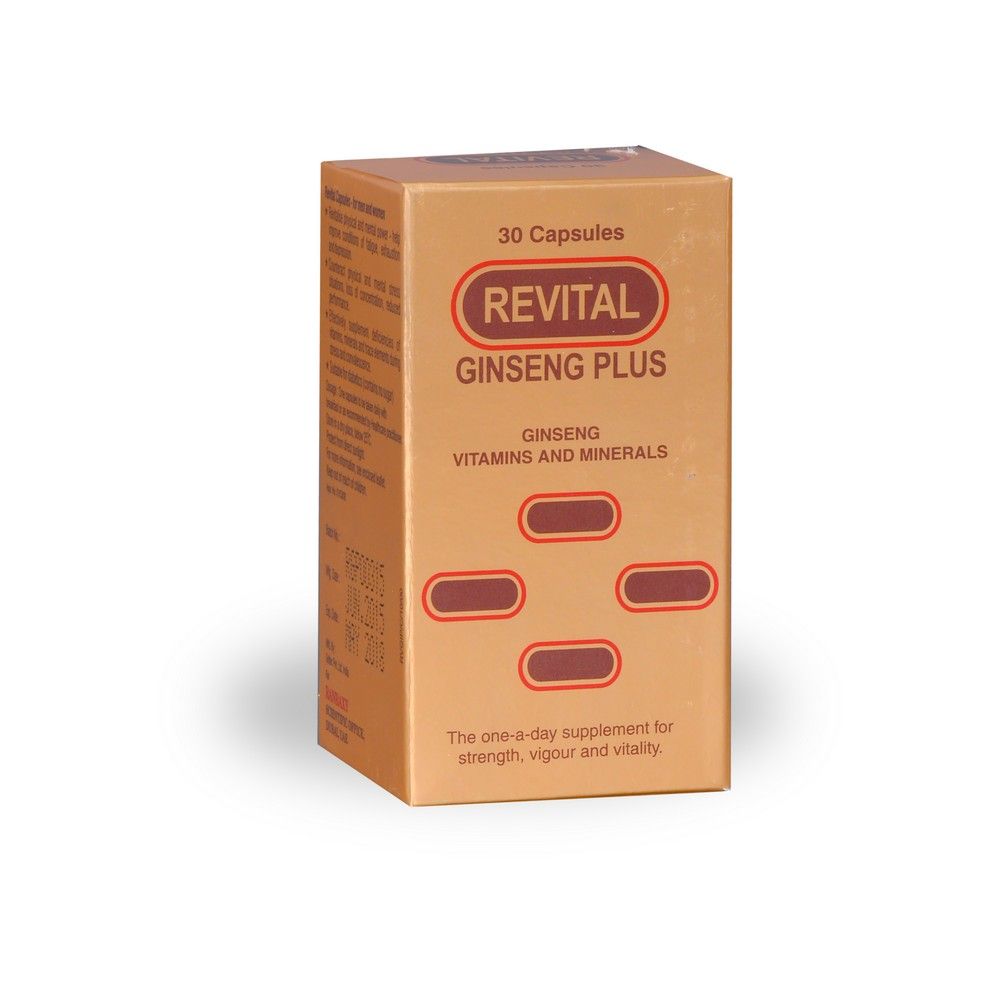 Revital Adult Multivitamin Supplement Capsules With Ginseng, Pack of 30's