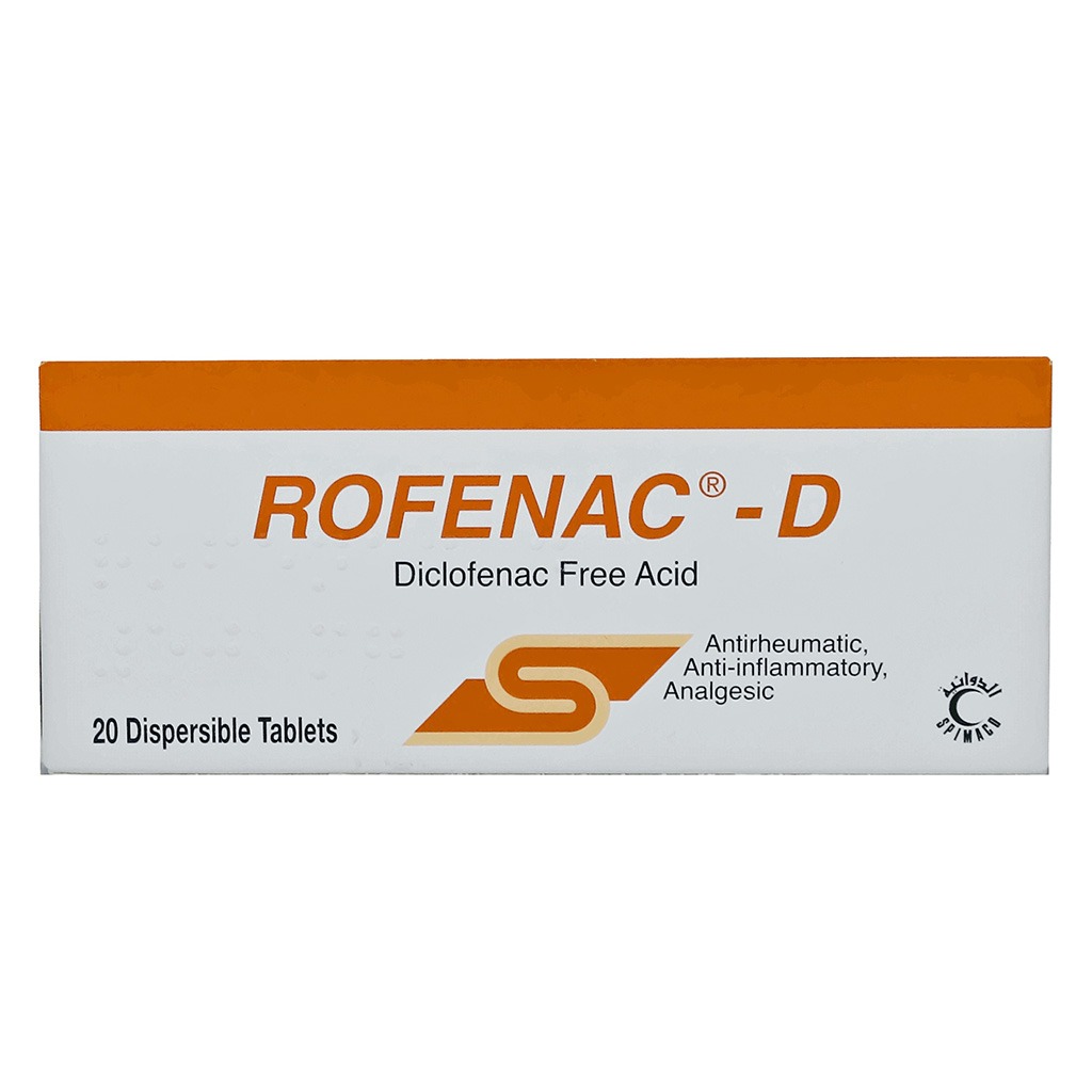 Rofenac D 50mg Dispersible Tablets For Pain Relief, Pack of 20’s 