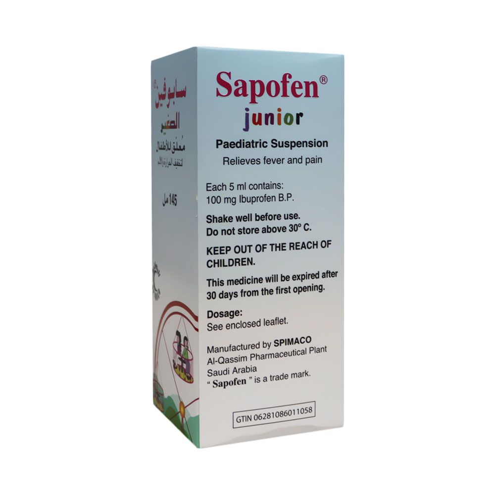 Sapofen Junior 100 mg /5 mL Syrup 145 mL