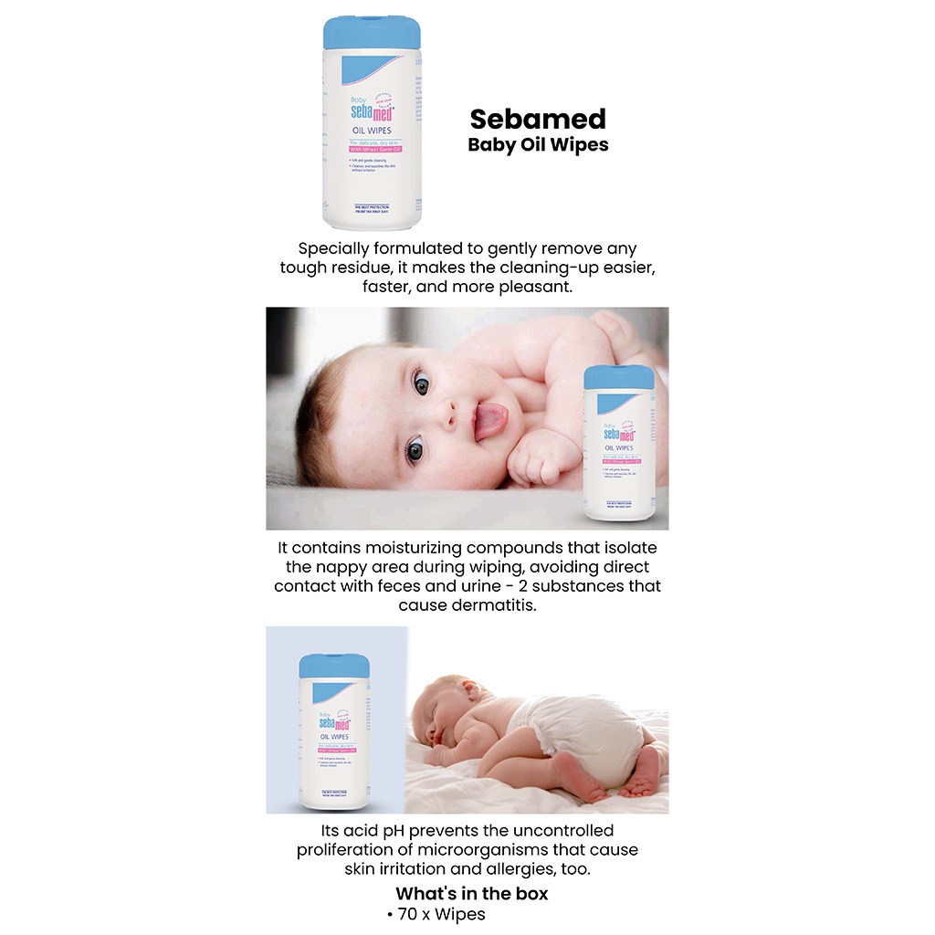 Sebamed Baby Oil Wipes 70's