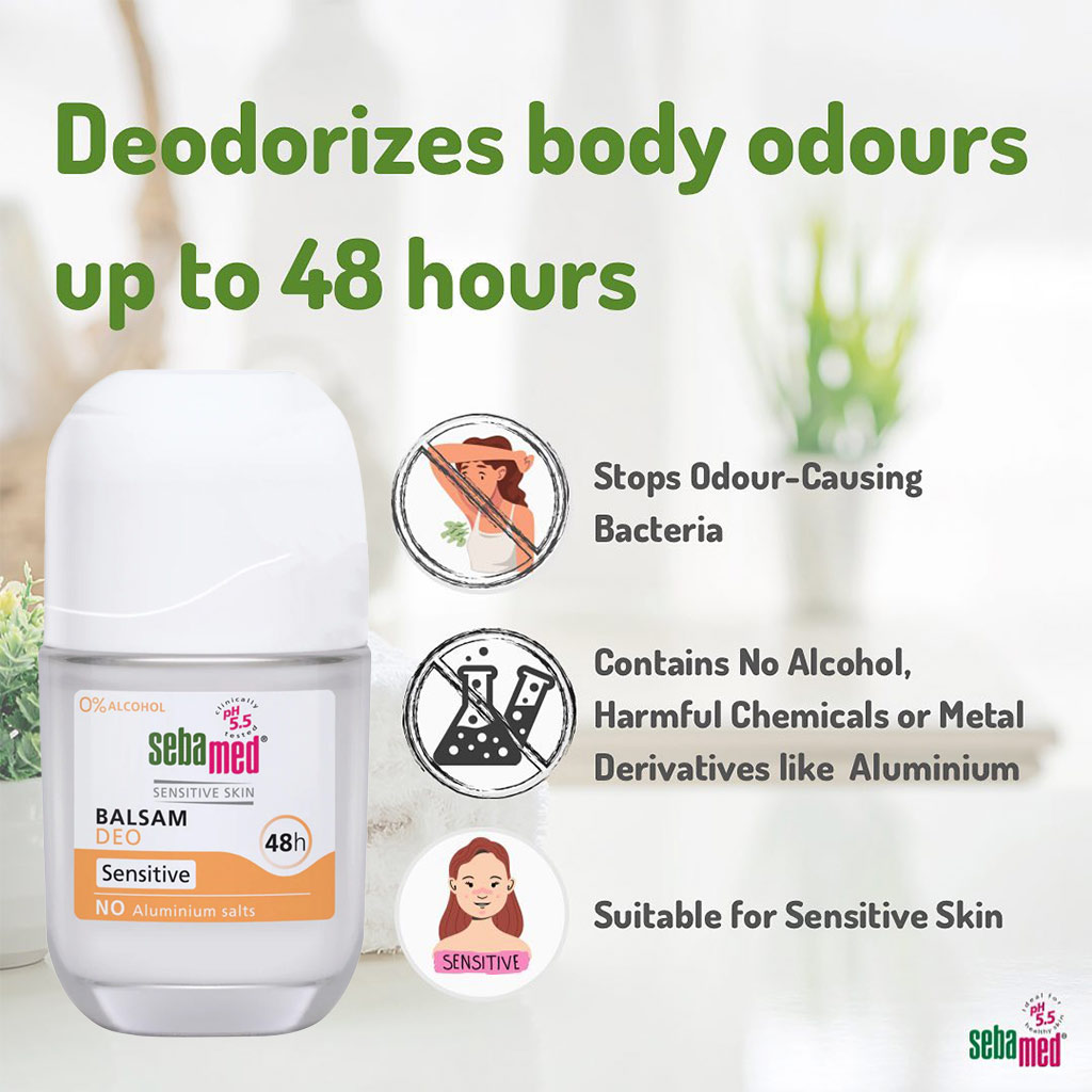 Sebamed Balsam 48Hr Deo Roll-on, Sensitive 50 mL
