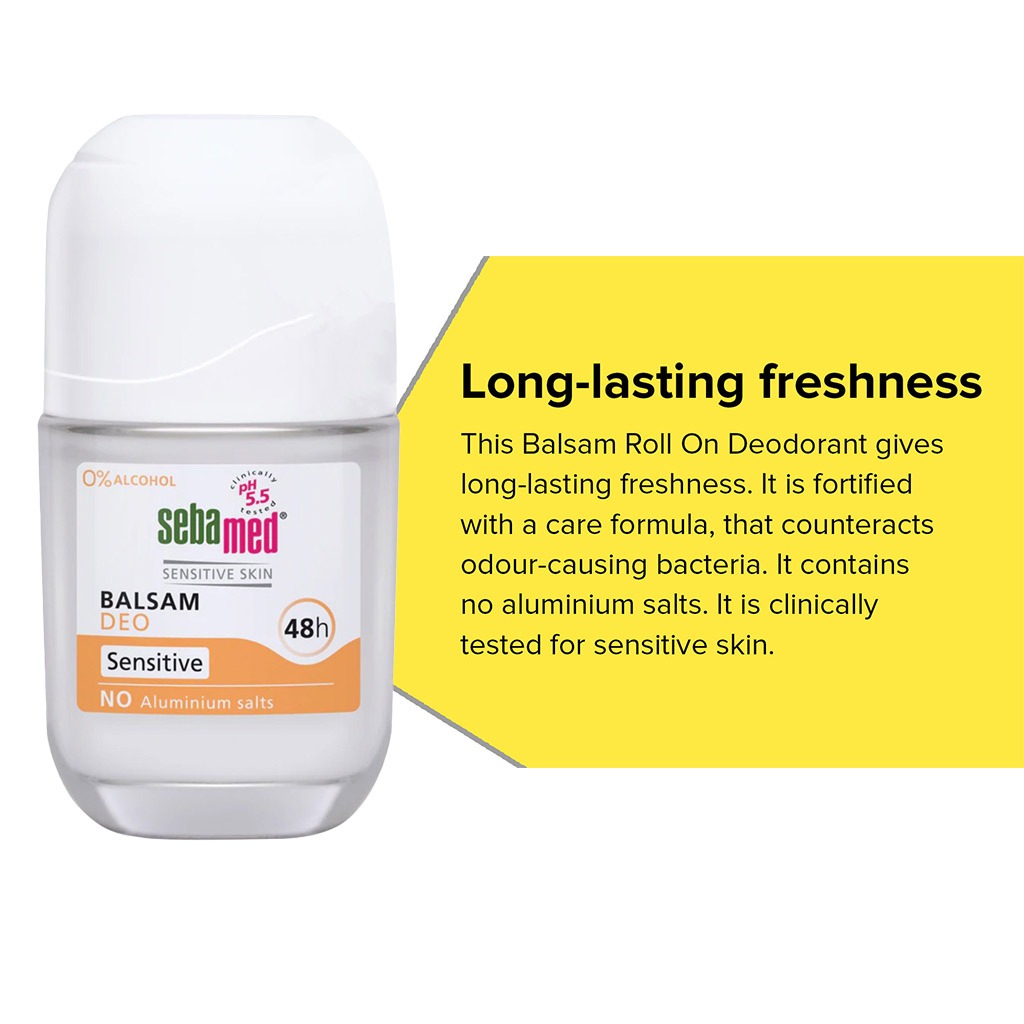 Sebamed Balsam 48Hr Deo Roll-on, Sensitive 50 mL