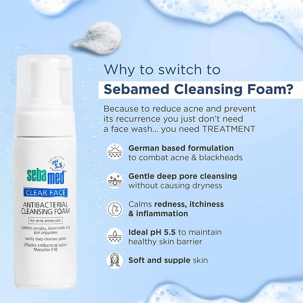 Sebamed Clear Face Antibacterial Cleansing Foam 150 mL