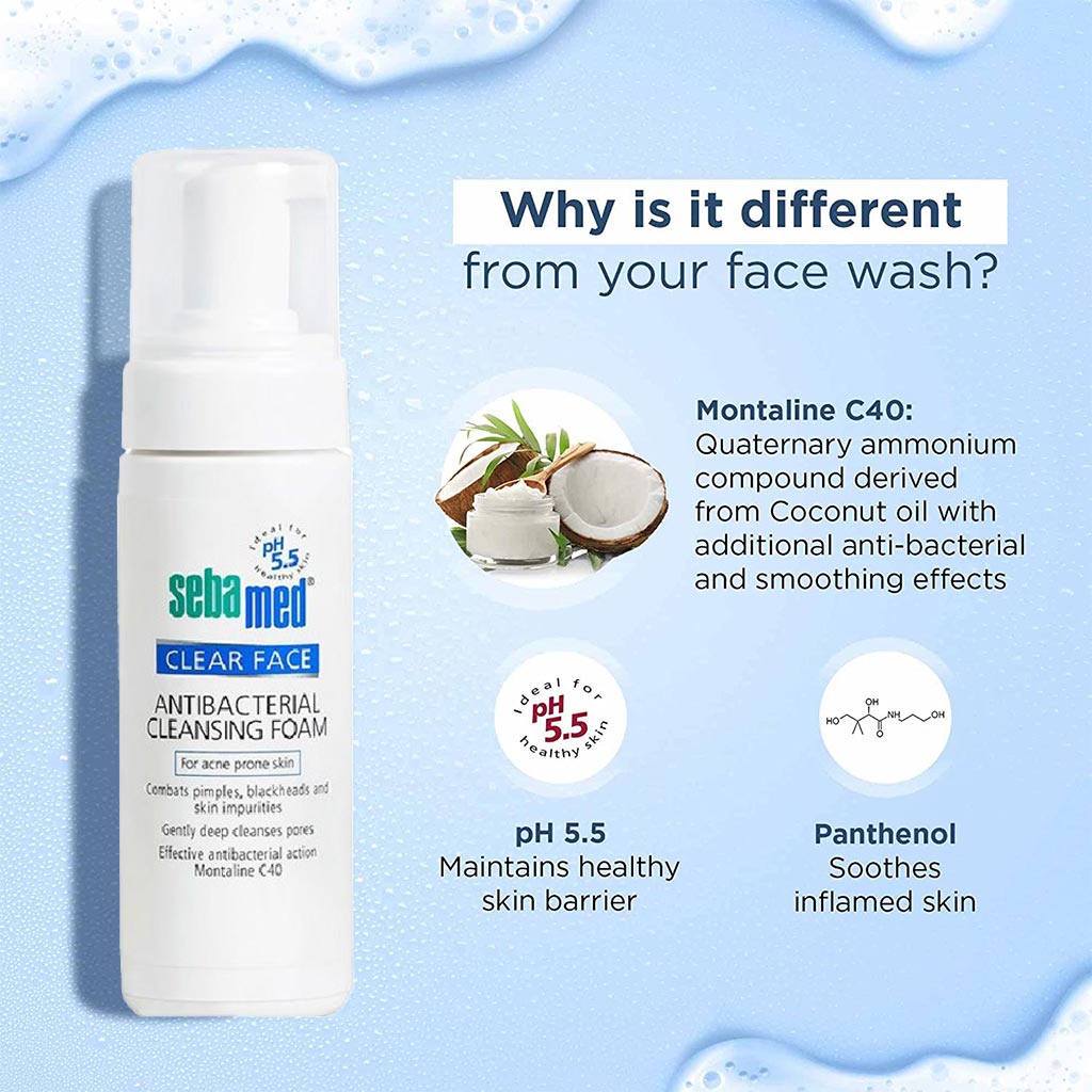 Sebamed Clear Face Antibacterial Cleansing Foam 150 mL
