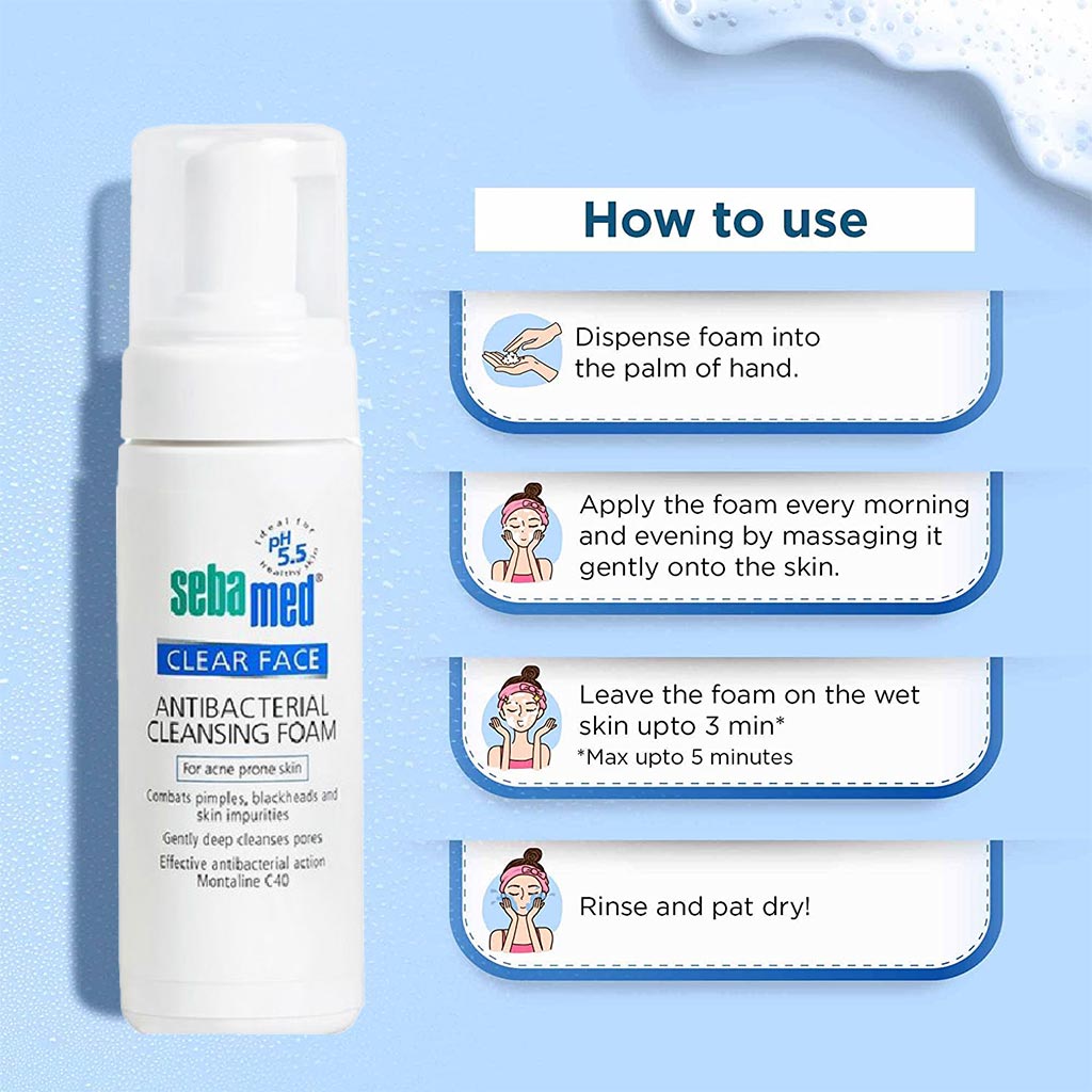 Sebamed Clear Face Antibacterial Cleansing Foam 150 mL