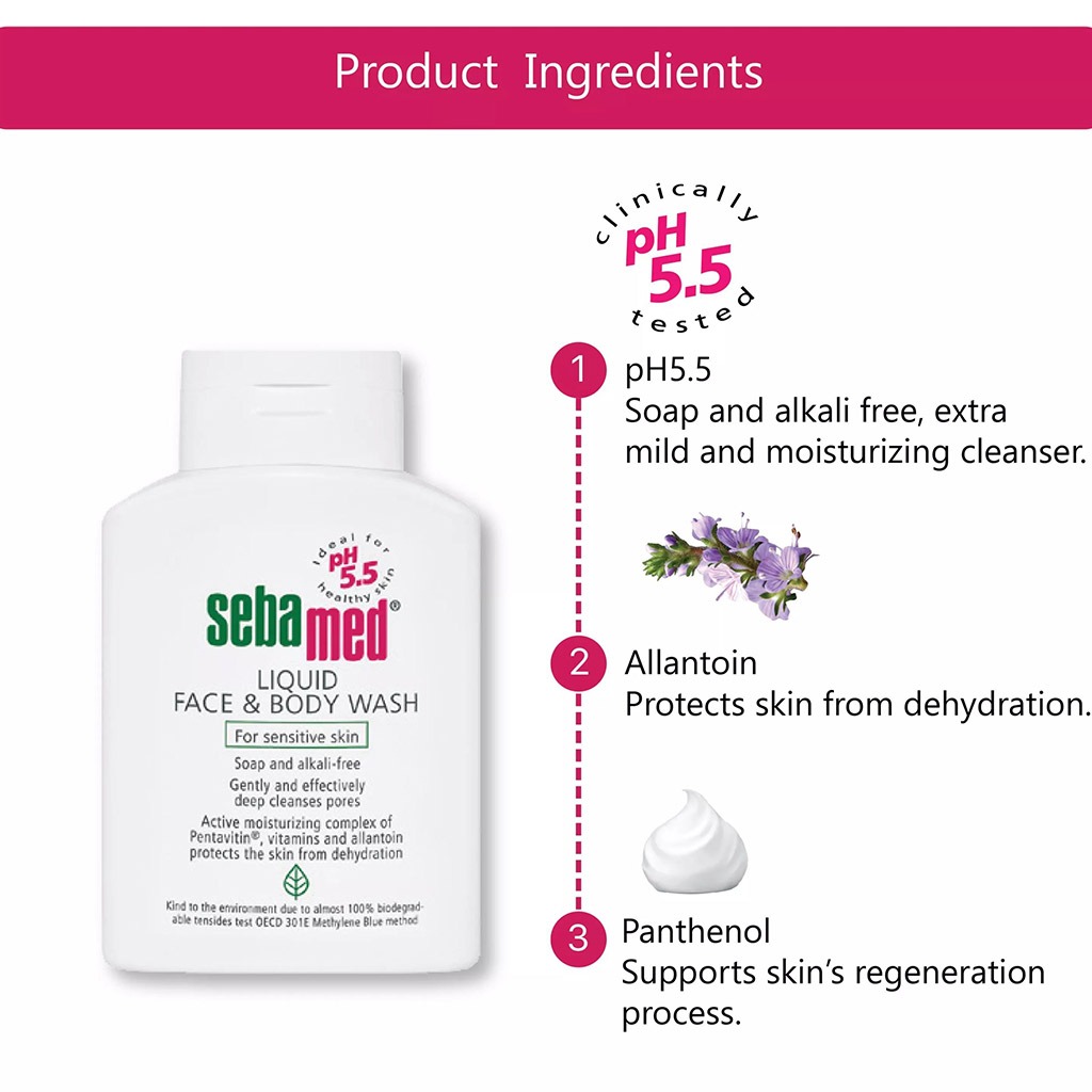 Sebamed Liquid Face & Body Wash 200 mL