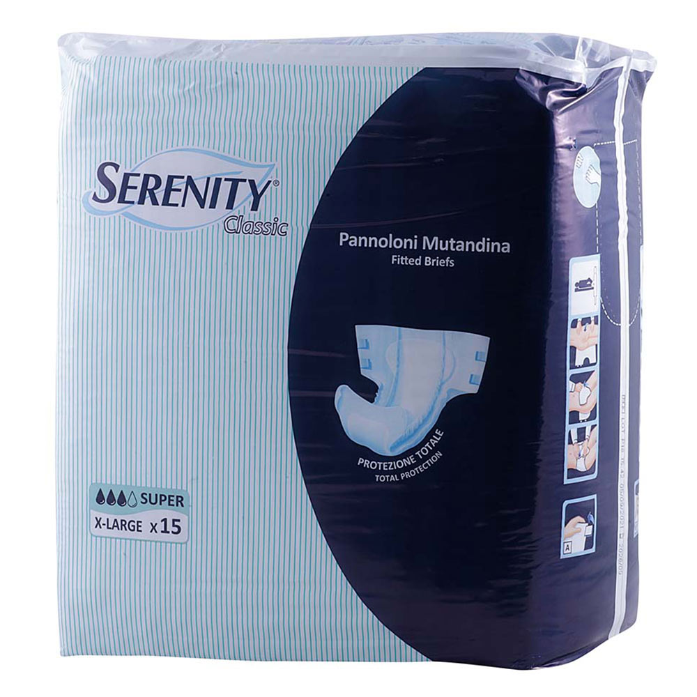 Serenity Classic Super Adult Diapers XL 15's